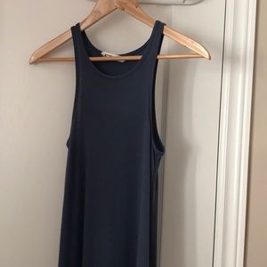 Long wavy navy blue dress